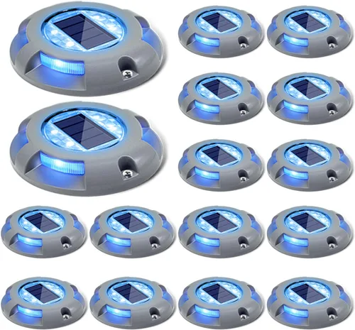 Miniatura 12 de SIEDiNLAR Luces solares para cubierta, luz LED para muelle de entrada, funciona con energía solar, marcadores de carretera impermeables para jardín