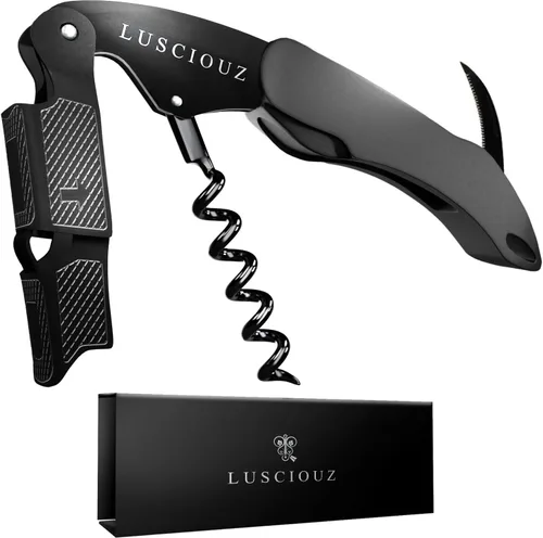 LUSCIOUZ Sacacorchos de Resistencia Cero Abridor de Botellas de Vino Silencioso Sacacorchos para Camareros Llave de Vino Fabricado en Japón
