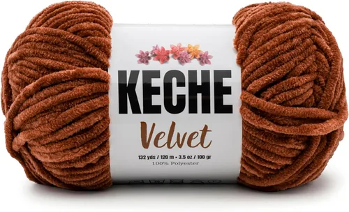 Miniatura 25 de Keche Hilo de terciopelo para ganchillo, manta de felpilla suave, voluminosa, hilo amigurumi, 3.53 oz (132 yardas), color azul bebé