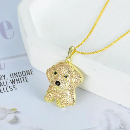 Miniatura 74 de Collares con colgante de perro de plata de ley S925 – 24 razas corgi/husky/labrador/pastor para mujer