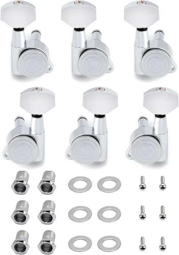 Clavijas de afinación de cuerdas de guitarra con bloqueo Llaves de afinación Máquinas Cabezales Afinadores 1:18 Ración de engranajes 3L 3R para