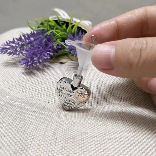 Miniatura 7 de Joyería de cremación para cenizas, collar con colgante de urna no longer By My Side Forever in My Heart para cenizas, abuela, abuelo, mamá, papá