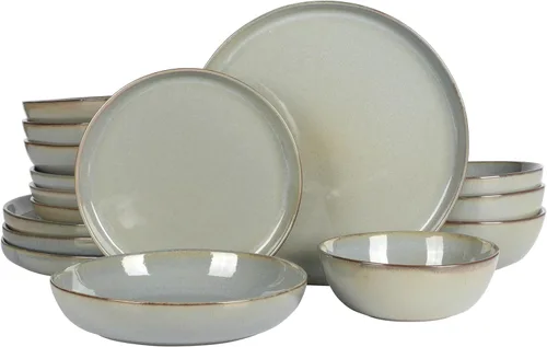 Miniatura 30 de Gibson Elite Peach Orchard 12-Piece New Bone China Dinnerware Set Service for 4, Embossed Fluted Plates and Bowls, Dishwasher and Microwave Safe