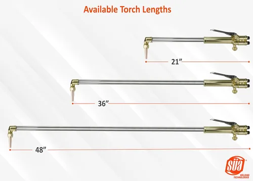 Miniatura 2 de SÜA Antorcha de corte recto resistente de 36 pulgadas, cabezal de 90°, compatible con ST900FC + punta de corte (propano)