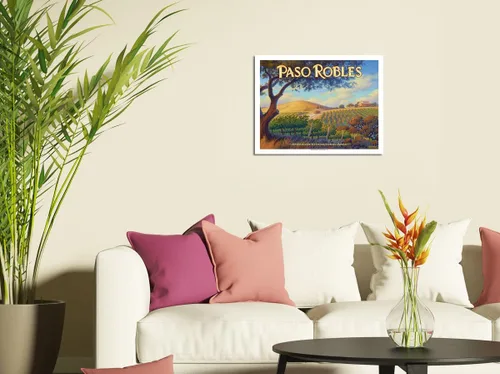 Miniatura 3 de Paso Robles Wineries San Luis Obispo - California Vineyards Wine Country Art por Kerne Erickson - Cartel de metal vintage de 8 x 12 pulgadas