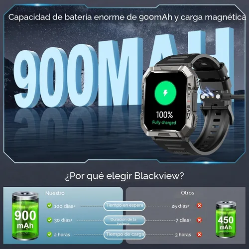 Miniatura 3 de Reloj inteligente militar para hombre (respuesta/hacer llamadas), reloj inteligente deportivo al aire libre con linterna/batería de 100