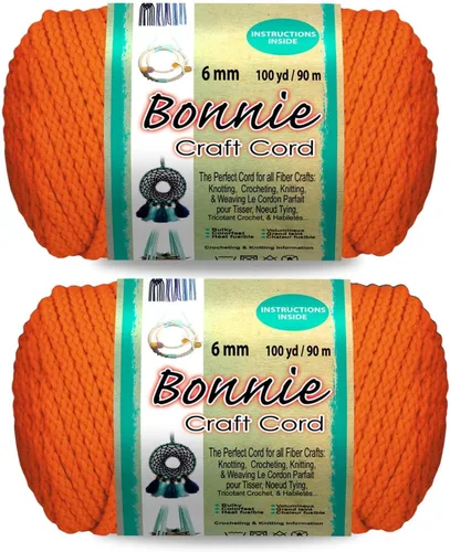 Miniatura 4 de Pepperell Bonnie Cordón de macramé trenzado 6mm x 100 yardas Rojo (Paquete de 2 valores) Cordón de polipropileno trenzado para manualidades DIY