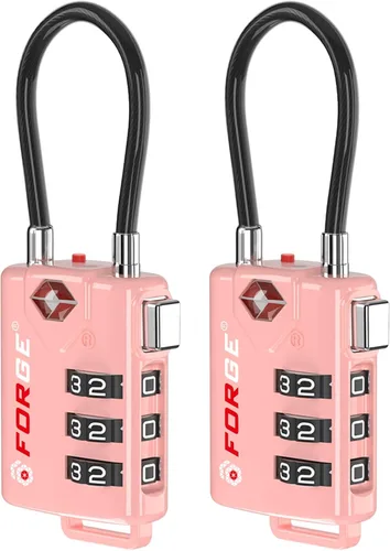 Miniatura 14 de Cerraduras para equipaje con cable aprobadas por la TSA, combinación reajustable con cuerpo de aleación, Moderno
