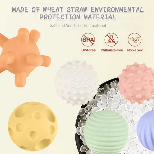 Miniatura 4 de Pelotas sensoriales ROHSCE para bebés - Paquete de 6, pelota para niños pequeños de 1 a 3 años, pelotas suaves y texturizadas Montessori para bebés
