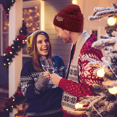 Miniatura 25 de Loritta Gorro de invierno cálido de punto grueso y holgado para hombre
