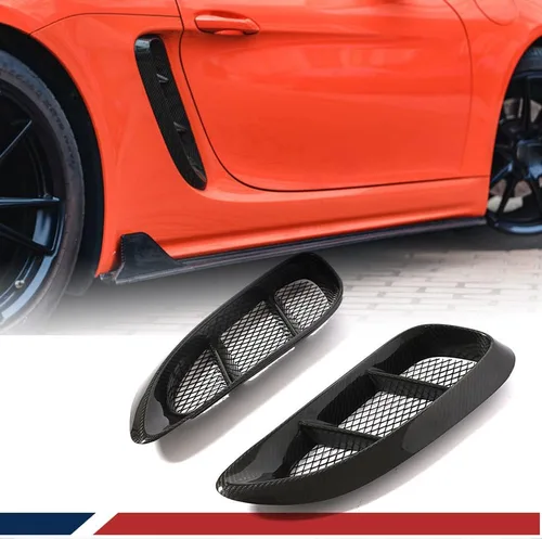 Miniatura 8 de Recorte de fibra de carbono seca para Porsche 718 Boxster Cayman 2016-2025 Marco de moldeo de admisión de aire cubierta de entrada de aire cubierta