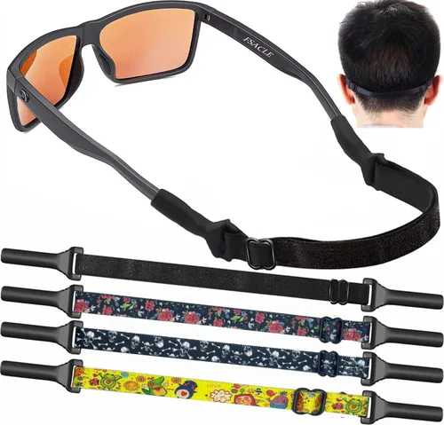 Miniatura 12 de KSACLE Correa ajustable para lentes, paquete de 4 correas para anteojos sin cola, retenedor de cuerda de ajuste universal, lentes de sol deportivos