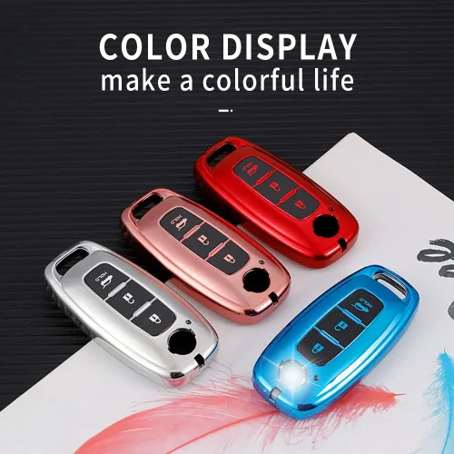 Miniatura 7 de ontto Funda para llave de coche para Nissan Ariya Pathfinder Kicks X-Trail Rogue 2023 Smart Remote Key Fob Holder Soft TPU Key Bag Anti-arañazos Azul