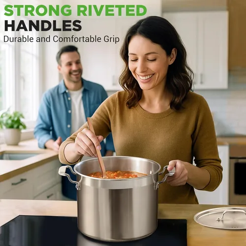 Miniatura 8 de NutriChef Cacerola de acero inoxidable de 2 cuartos – 18/8 de grado alimenticio resistente, olla para salsa, olla de cocción, olla a fuego lento