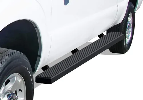 Estribos APS 5 pulgadas negros compatibles con Ford F250 F350 Super Duty 1999-2016 cabina doble acero inoxidable (pasos laterales barras laterales)