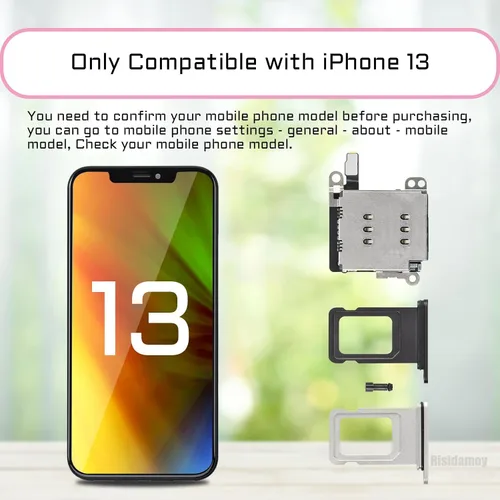 Miniatura 4 de Para iPhone 13 Dual SIM Card Reader Flex Cable con Negro y Plata Bandeja de Tarjeta SIM Doble Soporte de Ranura Adaptador de Reemplazo con Kit
