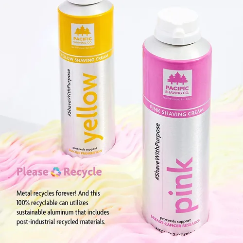 Miniatura 7 de Pacific Shaving Company Pink Shaving Cream - Crema de afeitar colorida espumosa - Crema de afeitar hidratante, reductora del enrojecimiento + crema