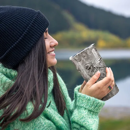 Miniatura 7 de winorax Tumbler de Dragón Estilo Metal Fossil Dragon Lover Vikingo Celta Tumblers de Acero Inoxidable 20oz Aislado Taza de Café de Viaje Regalos