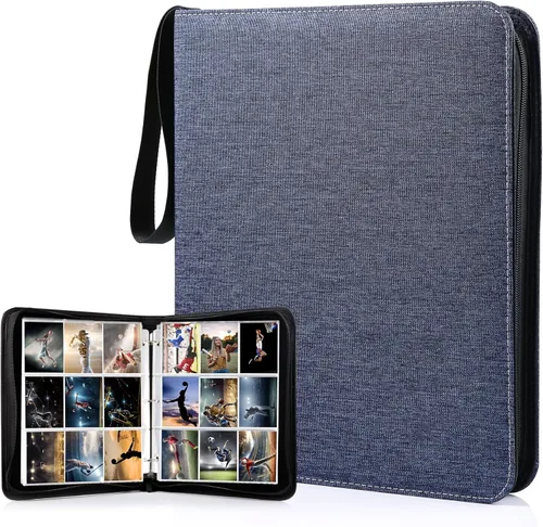 Miniatura 8 de WOT I Carpeta de lujo para cartas coleccionables, 540 bolsillos, fundas para carpeta de cartas coleccionables, carpeta de cuero rellenable de 3
