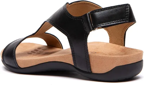Miniatura 8 de Sandalias ortopédicas para mujer con puntera abierta, correa en T, sandalias planas ortopédicas con soporte para el arco y correas ajustables