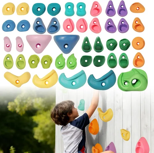 Miniatura 11 de 32 piezas de pared de escalada en roca para niños, soportes de escalada de pared de roca, kits de agarre de pared para escalada de adultos con 32