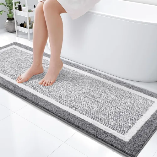Miniatura 78 de OLANLY Alfombras de baño 24x16, tapete de baño de microfibra extra suave y absorbente, antideslizante, lavable a máquina, alfombra de baño esponjosa