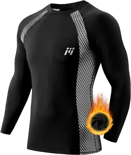 MEETWEE Paquete de 4/5 camisas de compresión térmica para hombre, manga larga, forro polar, capa base, equipo de entrenamiento de invierno