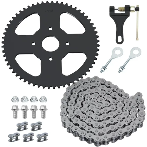 YOXUFA Mini piñón de bicicleta 60T con 420 cadenas 90 eslabones compatibles con Coleman CT200U BT200X CT200U-EX Baja Warrior Massimo TrailMaster