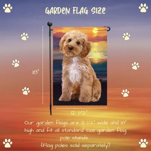 Miniatura 6 de Doggie of the Day GFLAG61906 - Banderas de jardín con diseño de cacapoo al aire libre, doble cara, para jardín, porche, césped, primavera, banderas