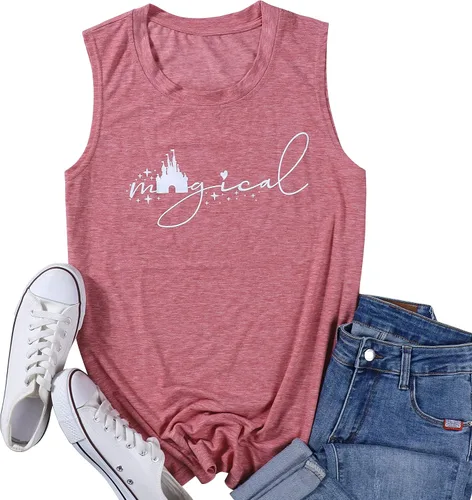 Miniatura 5 de Magic Castle Tank Mujeres Magic Kingdom Graphic Chaleco Verano Casual Vacaciones Sin Mangas Tops