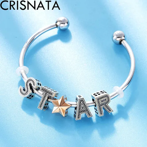 Miniatura 3 de Dijes vintage con inicial de la A a la Z, plata de ley 925, 26 cuentas del alfabeto, trébol calado de 4 hojas, se adapta a collar de pulsera