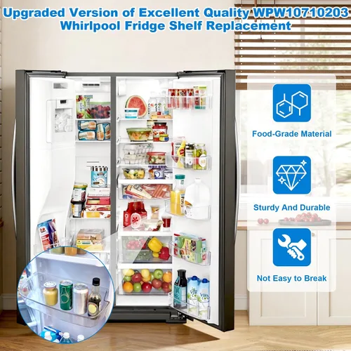 Miniatura 4 de Contenedor de puerta de 2 galones WPW10710203 para Whirlpool Kenmore Refrigerador Reemplazar W10710203 W10451871 W10463668 W10710203 WPW10710203VP