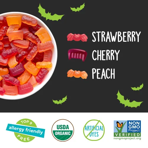 Miniatura 4 de YumEarth Frutas orgánicas de gomitas de Halloween, paquetes de bocadillos de dulces frutales, aperitivos sin gluten para niños, aptos