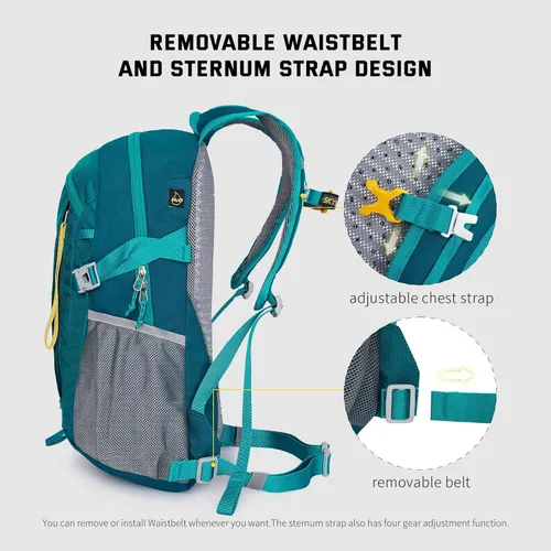 Miniatura 4 de SKYSPER Mochila de senderismo pequeña, 20 L, ligera, mochila de viaje para mujeres y hombres Lantc20-verde azulado