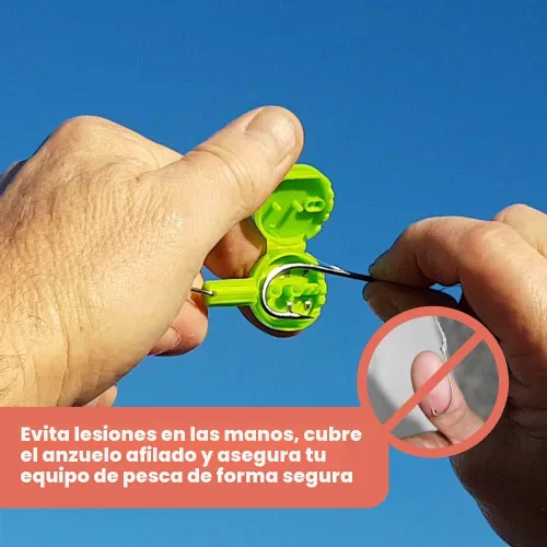 Miniatura 6 de HOOK-EZE Herramienta para atar nudos de pesca Protege de los anzuelos de pescado Ata nudos de pesca fácilmente Gadgets geniales para Verde