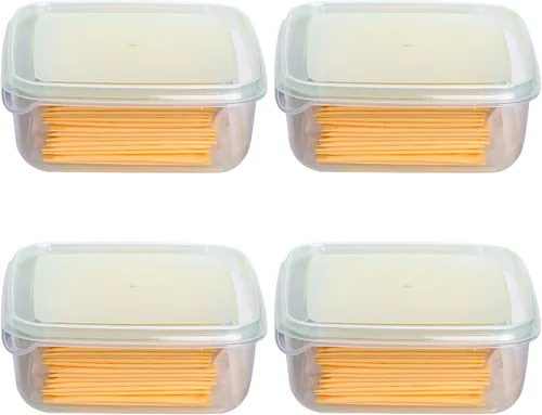 Miniatura 7 de Paquete de 2 recipientes de almacenamiento para rebanadores de queso con tapas herméticas, mantiene la rebanada de queso fresco y delicioso