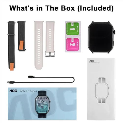 Miniatura 8 de AOC Reloj inteligente con pantalla AMOLED de 1.95 pulgadas, llamada ChatGPT AI y Bluetooth, rastreador de actividad física para mujeres y hombres