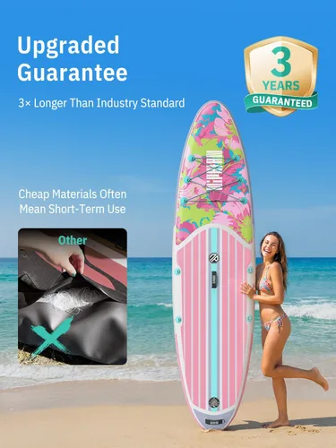 Miniatura 4 de Niphean Tabla de remo inflable con accesorios de SUP, cubierta de EVA antideslizante, tablas de remo inflables de 10 pies 6 pulgadas para adultos