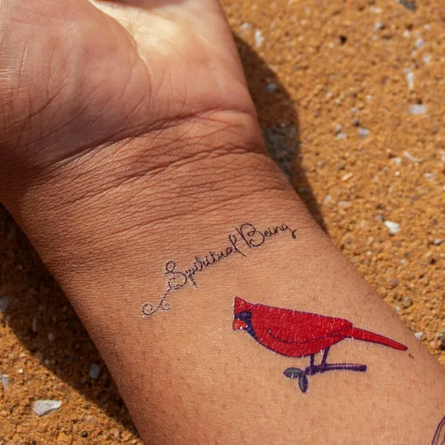 Miniatura 2 de Aquí y ahora afirmaciones ponibles - 26 tatuajes temporales, diseños artísticos de tatuajes falsos, letras pequeñas, ilustraciones florales