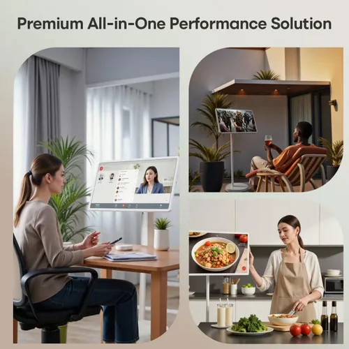 Miniatura 3 de Televisor portátil inteligente de 32 pulgadas con monitor de pantalla táctil, pantalla giratoria de 1080P, TV rodante sobre ruedas, batería