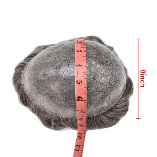 Miniatura 17 de Toupee Hair Piece For Men 100% Real Human Hair System Natural Looking Hairpieces For Men Hair Units Protesis Capilar Para Hombre 8''X10'' #610#6