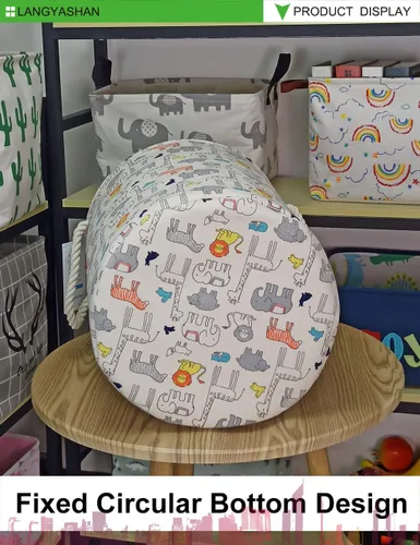 Miniatura 7 de Cesta de Ropa de Lona Plegable Organizador Cesta de Almacenamiento para Niños y Niñas Cesto de Ropa Sucia Contenedores de Juguetes Cestas de Regalo