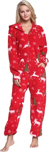 Miniatura 5 de Pijama enterizo de una pieza para mujer y hombre con capucha y forro polar