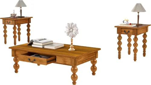 Miniatura 9 de Homora Mesa auxiliar rectangular de madera con cajón de almacenamiento, mesa de cóctel vintage con patas de madera maciza en forma de calabaza, mesa