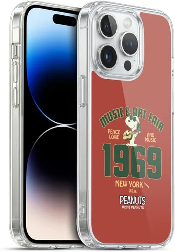 Miniatura 183 de Head Case Designs Funda de gel Woodstock 50th con licencia oficial de Peanuts Snoopy Guitar 1969 [protección de grado militar] compatible con Apple