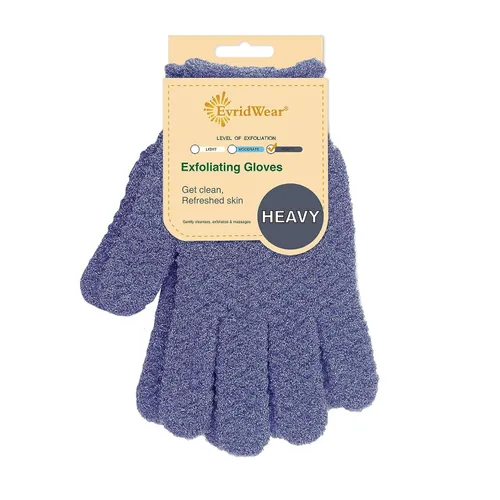 Miniatura 12 de Evridwear - Guantes exfoliantes de baño de doble textura para ducha, spa, masaje y exfoliantes corporales, elimina las células muertas de la piel