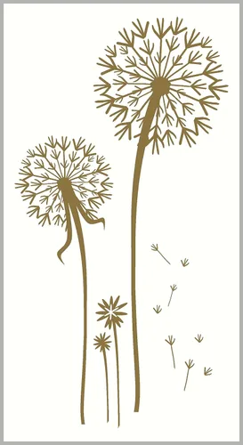 Miniatura 9 de Vinilo de pared con diseño de diente de león, 23 pulgadas, color beige