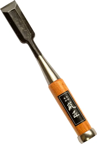 Cincel japonés de 0.945 in 1 pulgada Oire Nomi, cincel de madera profesional para carpintería, mango de roble rojo japonés, fabricado en Japón