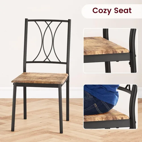 Miniatura 9 de Garvee Juego de mesa de comedor de madera de 5 piezas para 4, juego de mesa de cocina rectangular con 4 sillas, juego de mesa de comedor que ahorra
