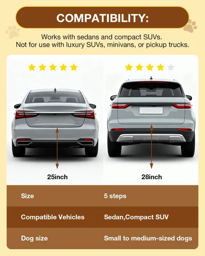Miniatura 3 de Saker Rampa plegable para perros para automóviles, SUV, camiones, escaleras portátiles para perros con superficie antideslizante y diseño reforzado